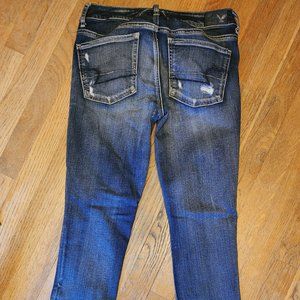 Distressed American Eagle Skinny Jeans Jeggings Womens Size 8